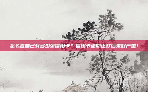 怎么查自己有多少张信用卡?信用卡逾期还款后果好严重!