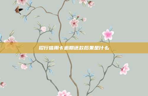招行信用卡逾期还款后果是什么