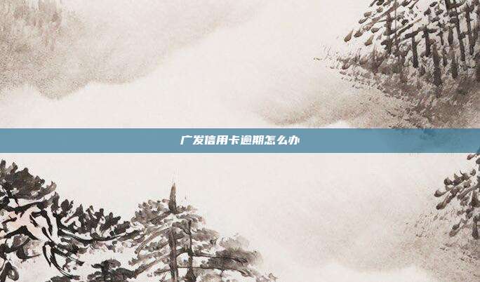 广发信用卡逾期怎么办