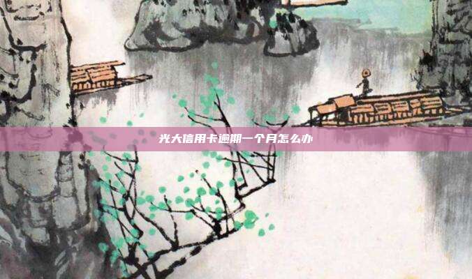 光大信用卡逾期一个月怎么办