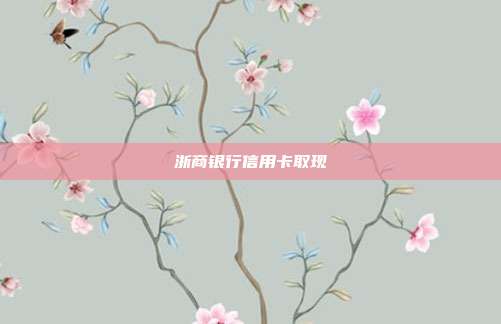 浙商银行信用卡取现