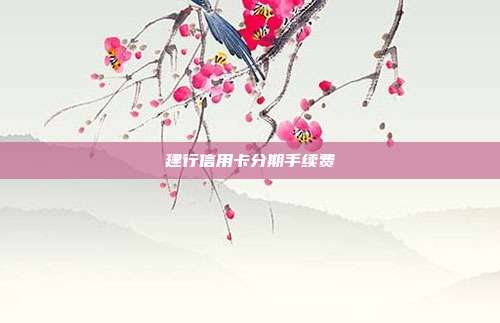 建行信用卡分期手续费
