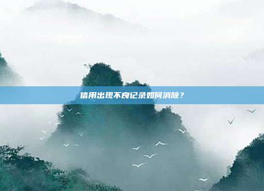 信用出现不良记录如何消除?