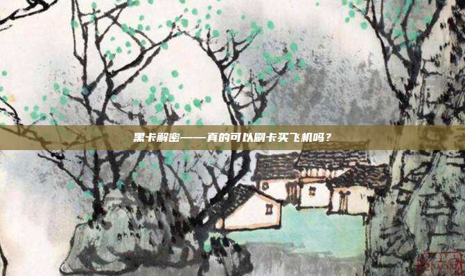 黑卡解密——真的可以刷卡买飞机吗？