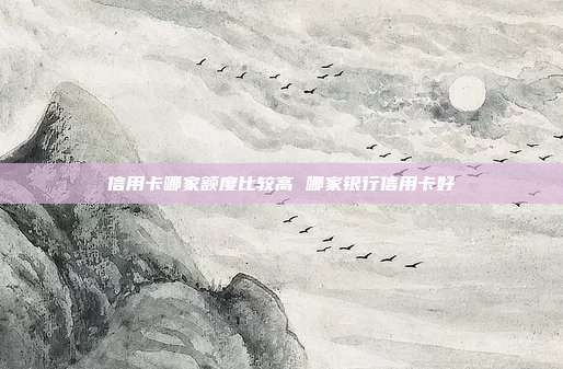 信用卡哪家额度比较高 哪家银行信用卡好