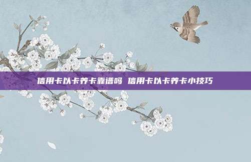 信用卡以卡养卡靠谱吗 信用卡以卡养卡小技巧