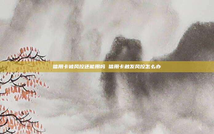 信用卡被风控还能用吗 信用卡触发风控怎么办