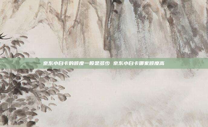 京东小白卡的额度一般是多少 京东小白卡哪家额度高