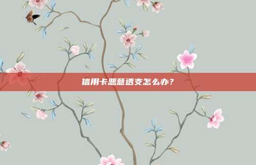 信用卡恶意透支怎么办?