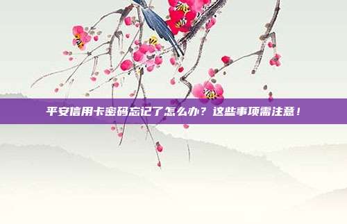 平安信用卡密码忘记了怎么办?这些事项需注意!