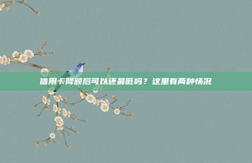 信用卡降额后可以还最低吗?这里有两种情况
