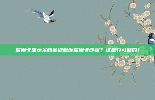 信用卡显示呆账会被起诉信用卡诈骗?这是有可能的!