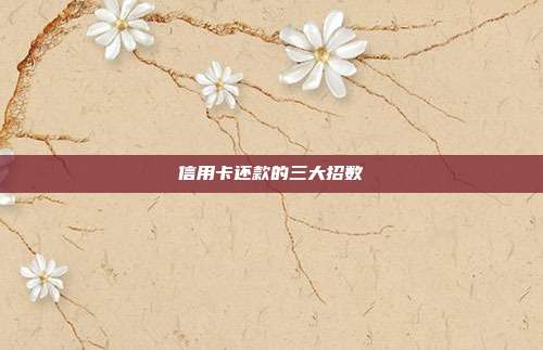 信用卡还款的三大招数