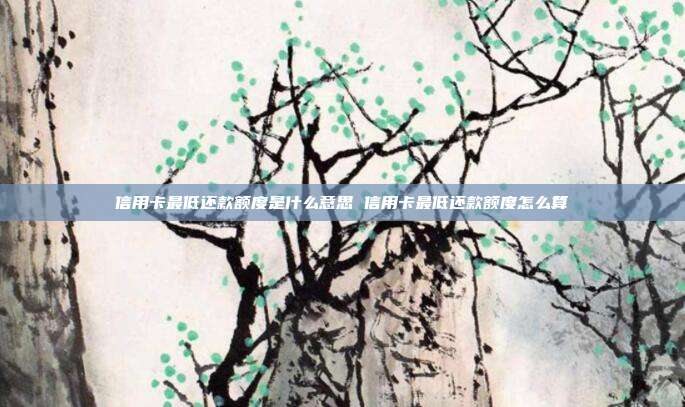 信用卡最低还款额度是什么意思 信用卡最低还款额度怎么算