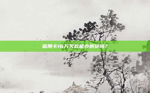 信用卡16万欠款能办房贷吗?