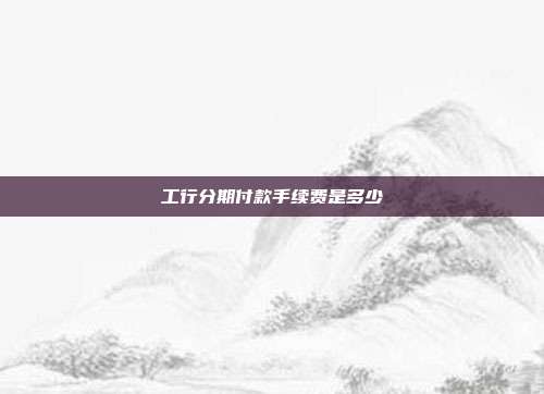 工行分期付款手续费是多少