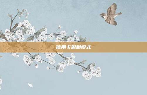 信用卡盈利模式