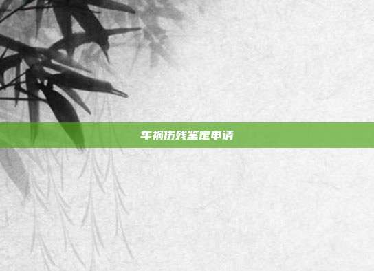 车祸伤残鉴定申请