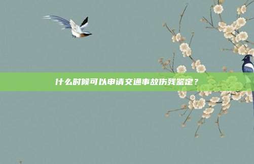 什么时候可以申请交通事故伤残鉴定?