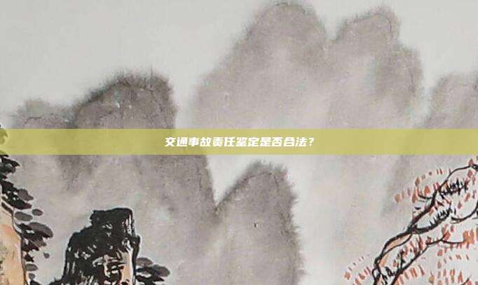 交通事故责任鉴定是否合法?