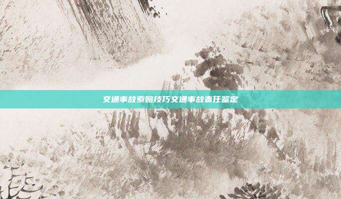 交通事故索赔技巧交通事故责任鉴定