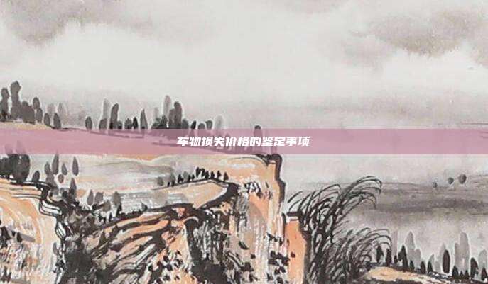 车物损失价格的鉴定事项