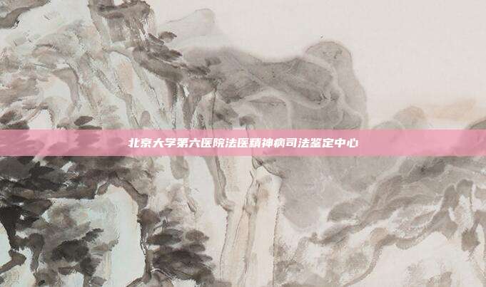 北京大学第六医院法医精神病司法鉴定中心