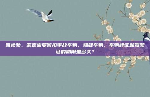 因检验、鉴定需要暂扣事故车辆、嫌疑车辆、车辆牌证和驾驶证的期限是多久?