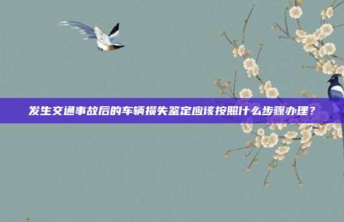 发生交通事故后的车辆损失鉴定应该按照什么步骤办理?