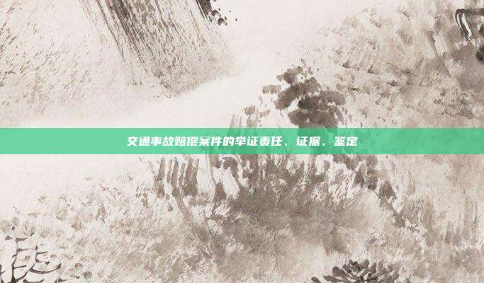 交通事故赔偿案件的举证责任、证据、鉴定