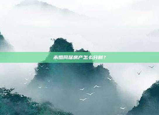 未婚同居房产怎么分割?