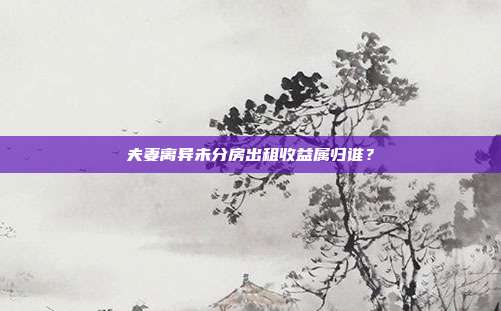 夫妻离异未分房出租收益属归谁?