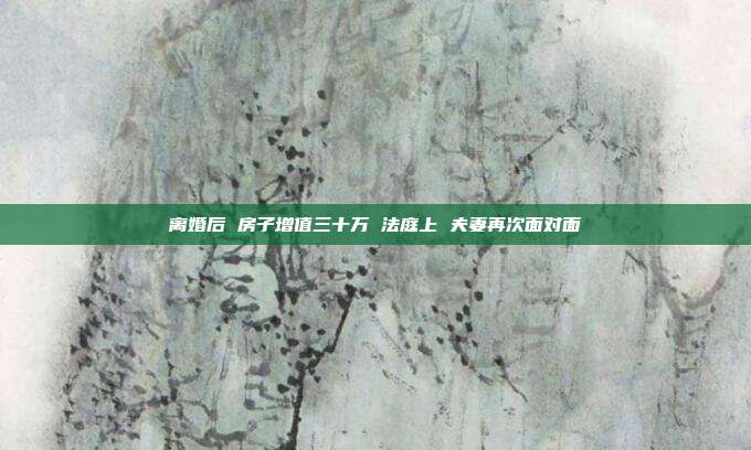 离婚后 房子增值三十万 法庭上 夫妻再次面对面