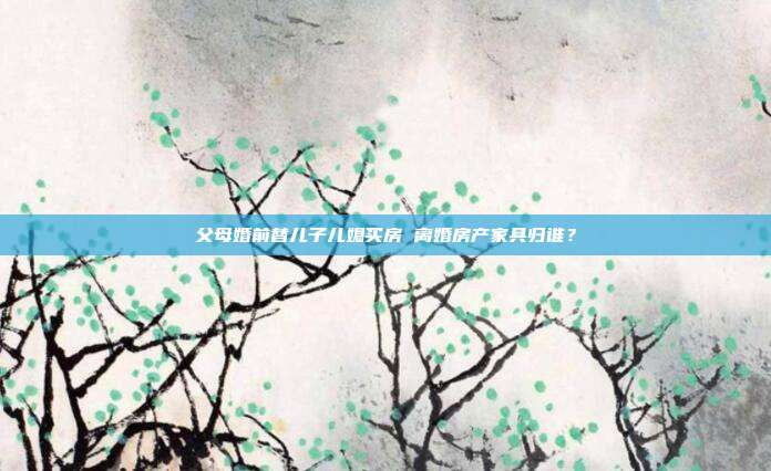 父母婚前替儿子儿媳买房 离婚房产家具归谁?
