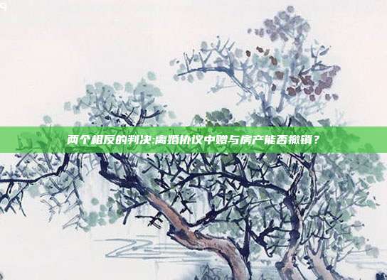两个相反的判决:离婚协议中赠与房产能否撤销?