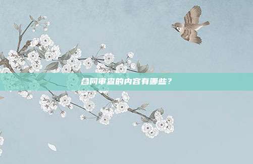 合同审查的内容有哪些?