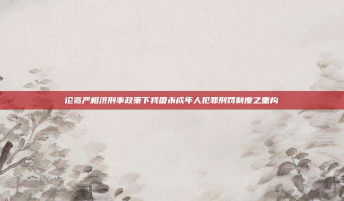 论宽严相济刑事政策下我国未成年人犯罪刑罚制度之重构