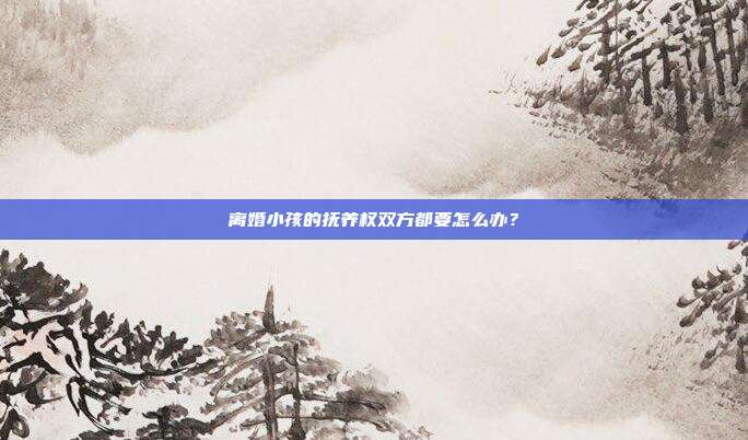 离婚小孩的抚养权双方都要怎么办?