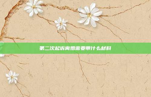 第二次起诉离婚需要带什么材料