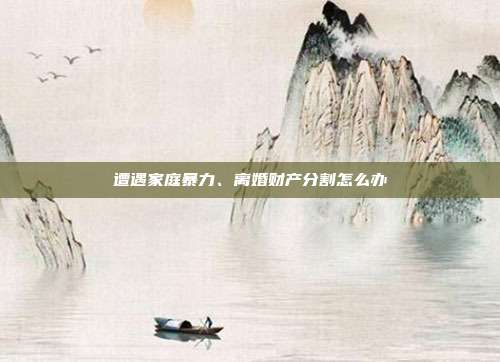 遭遇家庭暴力、离婚财产分割怎么办