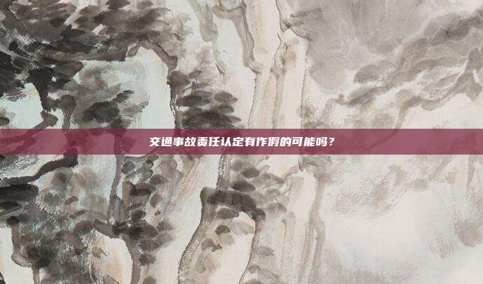 交通事故责任认定有作假的可能吗？
