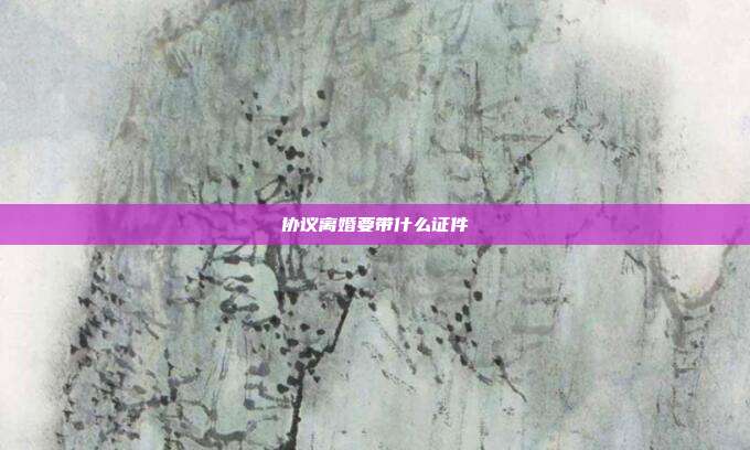协议离婚要带什么证件