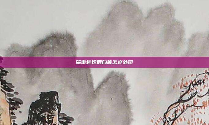 肇事逃逸后自首怎样处罚