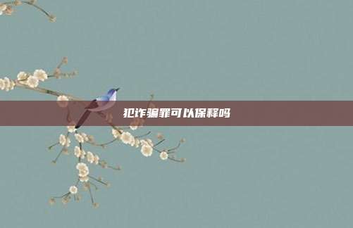 犯诈骗罪可以保释吗